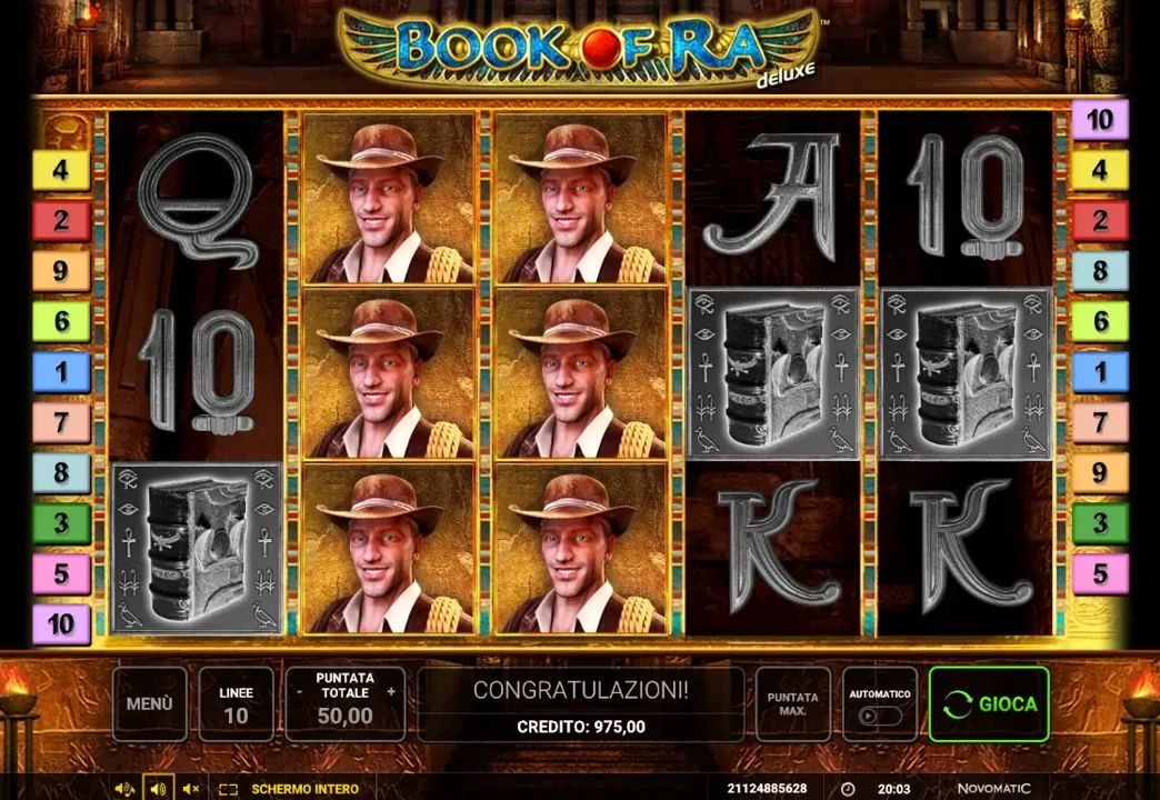 Book of Ra Deluxe, tragaperras en casino con licencia