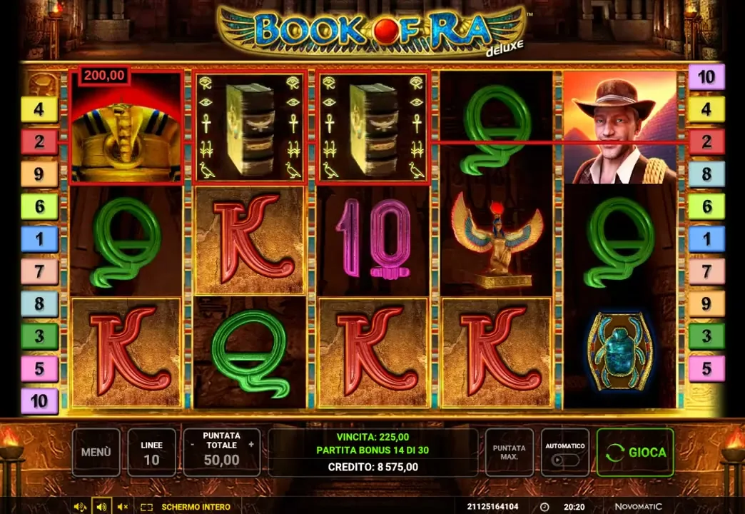 Book of Ra Deluxe, tragaperras en casino con licencia