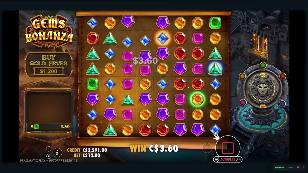 Gems Bonanza, tragaperras en casino con licencia