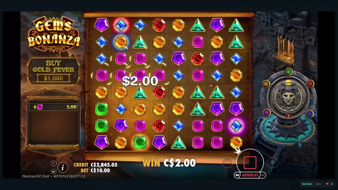 Gems Bonanza, tragaperras en casino con licencia