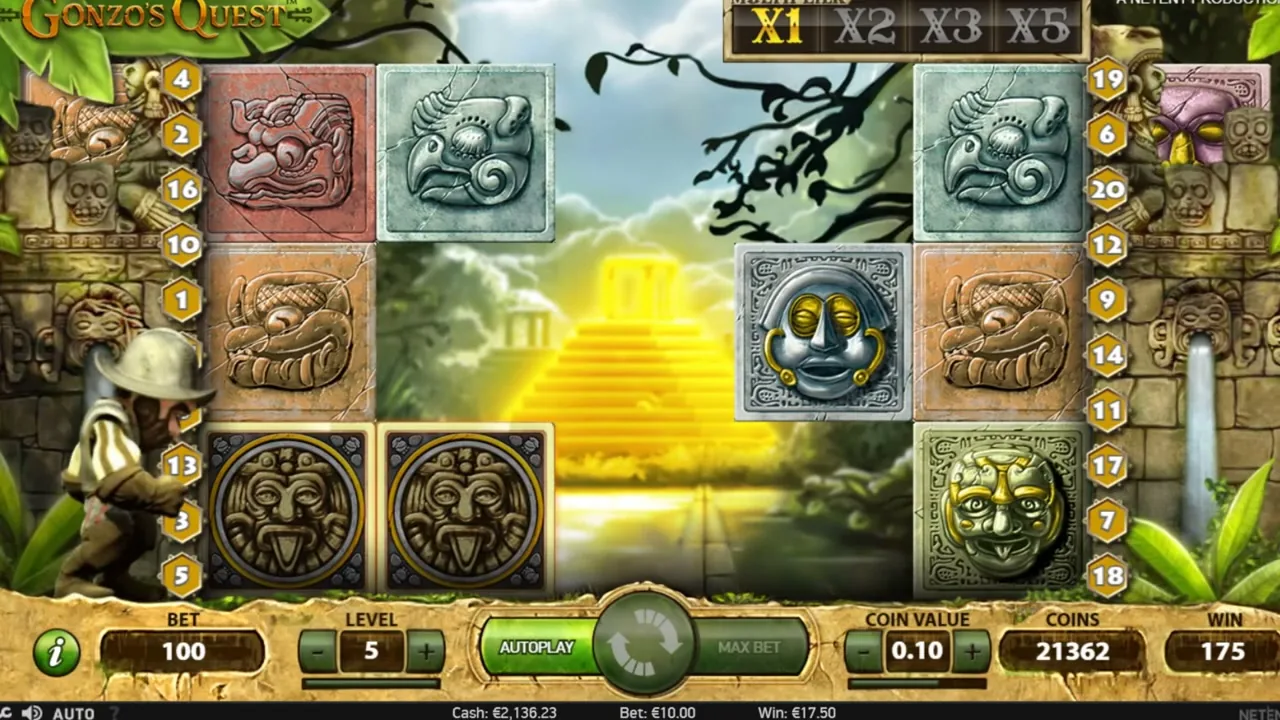 Gonzo's Quest, tragaperras en casino con licencia