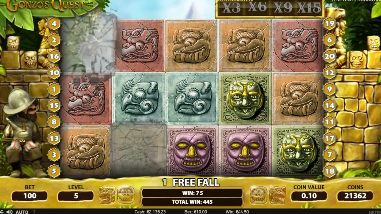 Gonzo's Quest, tragaperras en casino con licencia