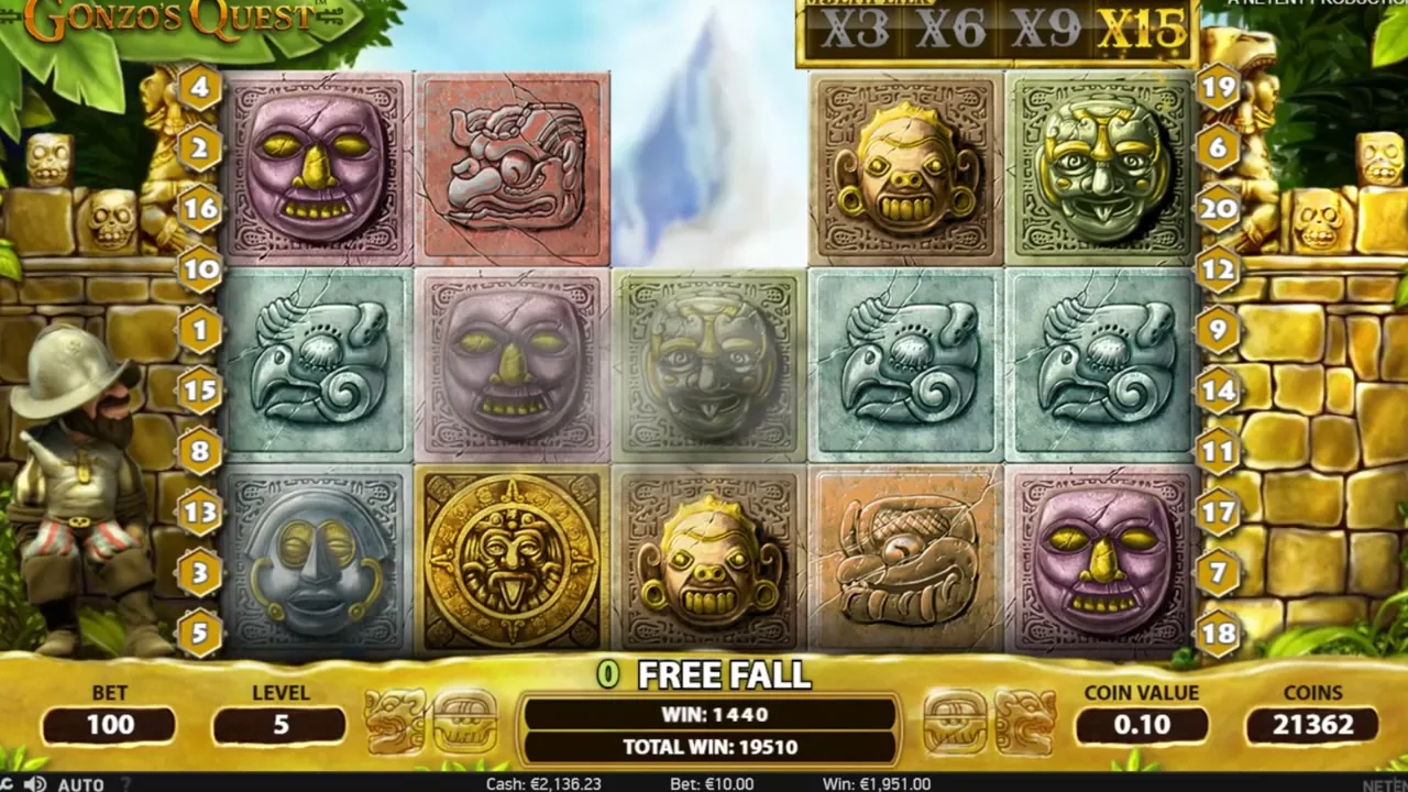 Gonzo's Quest, tragaperras en casino con licencia