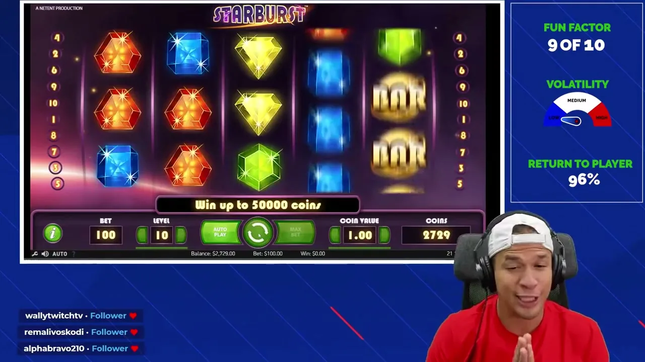 Starburst, tragaperras en casino con licencia